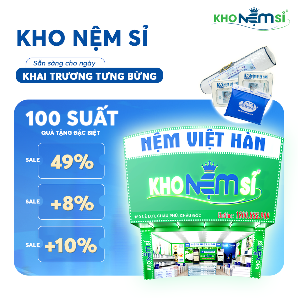 Kho Nệm Sỉ 180 Lê Lợi, Châu Phú, Châu Đốc Sẵn Sàng Cho Ngày Khai Trương Tưng Bừng