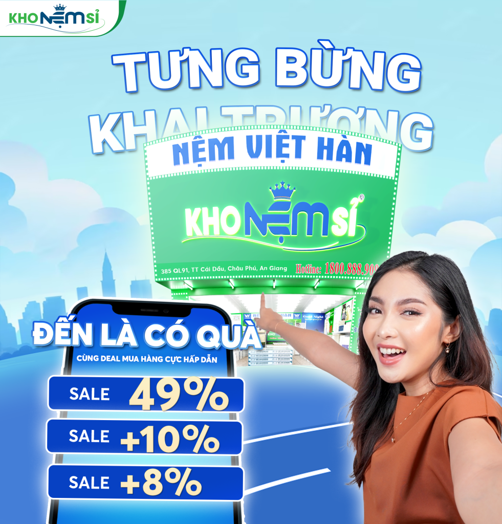 Kho Nệm Sỉ 180 Lê Lợi, Châu Phú, Châu Đốc Sẵn Sàng Cho Ngày Khai Trương Tưng Bùng
