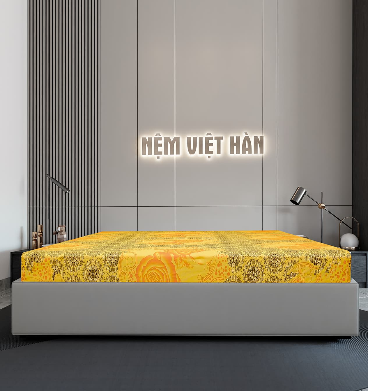 Nệm Bông Ép Hoạt Tính Việt Hàn